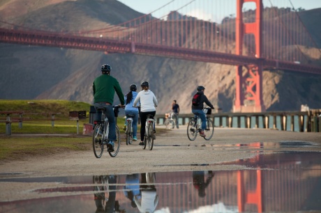 San Francisco Presidio cycle trail. Photo courtesy of Presidio Trust.
